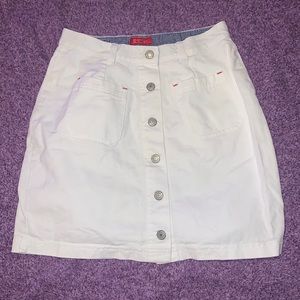 White denim skirt